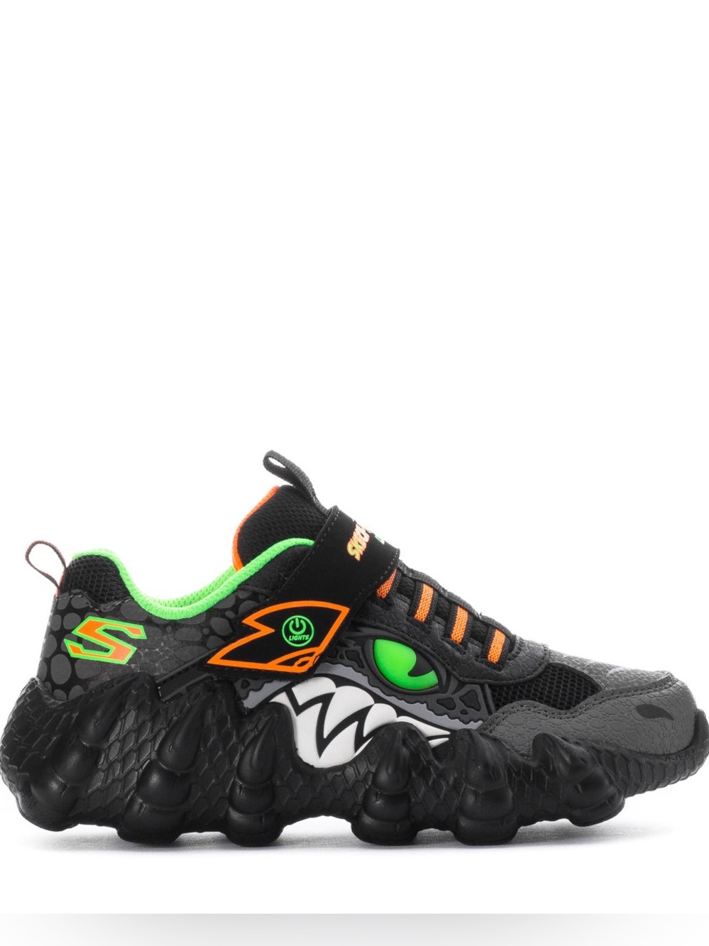 SKECHERS SKECH-O-SAURUS Light Up Dinosaur Slip On Velcro KIDS Size 2 Shoes NEW